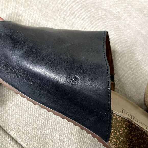 Josef Seibel Sandals US 11 EU 42 Tonga 51 Slides Slip-On Shoes Black Leather - Picture 7 of 10